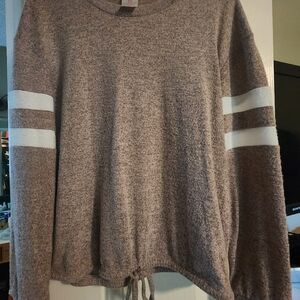 Time and Tru Women's Pink Sweater with White Stripes